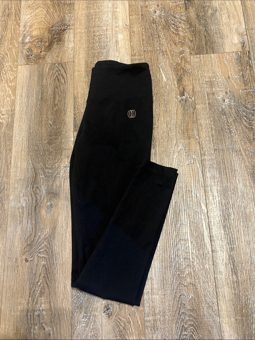 Balance Collection Black High-Waist Leggings with Subtle Logo